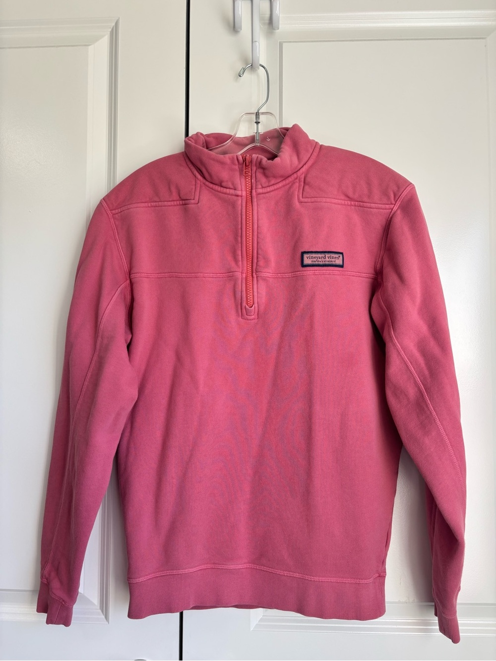 Vineyard Vines Women's XS Pink Collegiate Shep Shirt 1/4 Zip Pullover Sweater M1